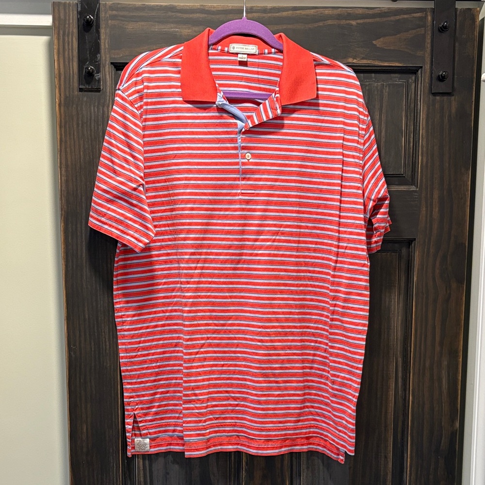 Peter Millar Red and Blue Polo Shirt